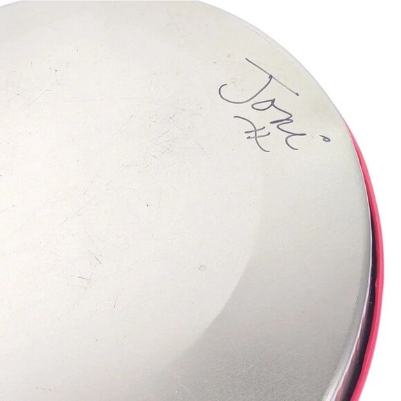 Santa Claus Tray Metal Circular Carousel Horse and White Puppy Christmas - Picture 6 of 13